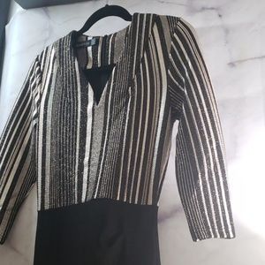 Womens Elegant V-Neck 3/4 Sleeve Slim Dress